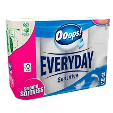 Ooops! Everyday Toilet Paper  24pcs 3layers Sensitive  (NL/EN/FR/DE)