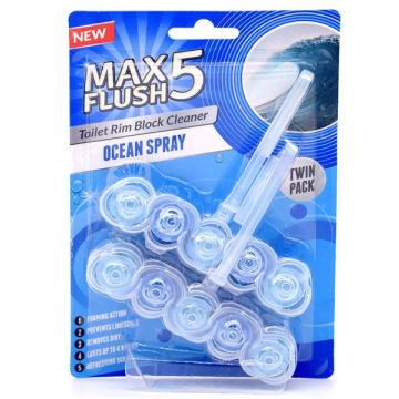 Max Flush 5 Toilet Block 2x45gr Ocean Spray (NL/EN/FR/DE)