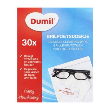 Dumil Glasses Cleaning Wipes 30pcs (NL/EN/FR/DE)