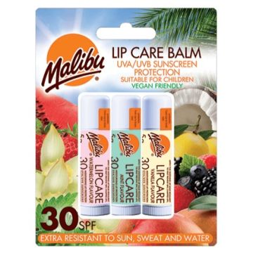 Malibu Lip Balm SPF30 3Pack Watermelon Mint Vanille (EN/FR/DE/ES)