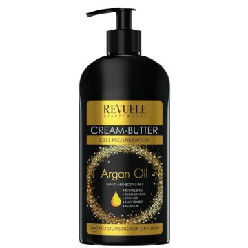 Revuele Cream Butter Argan Oil 400ml Hand & Body 5 In 1 (NL/EN/FR/DE)