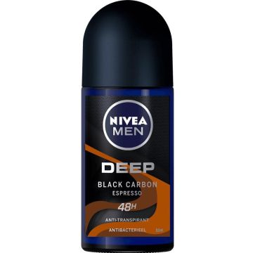Nivea Deo Roll-On 50ml Men Deep Black Carbon Espresso (ID)