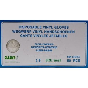 Cleany Vinyl Gloves 50pcs Small (NL/EN/FR)