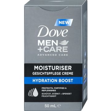 Dove Day Cream 50ml Men Care Moisturiser Hydration Boost (EN/FR/DE/ES)