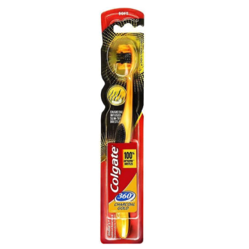 Colgate Toothbrush 360 Charcoal Gold Soft (EN/FR/PT/TR)