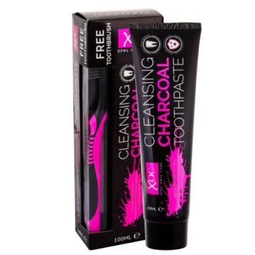 XOC Toothpaste 100ml Cleansing Charcoal + Toothbrush  (NL/EN/FR/DE)